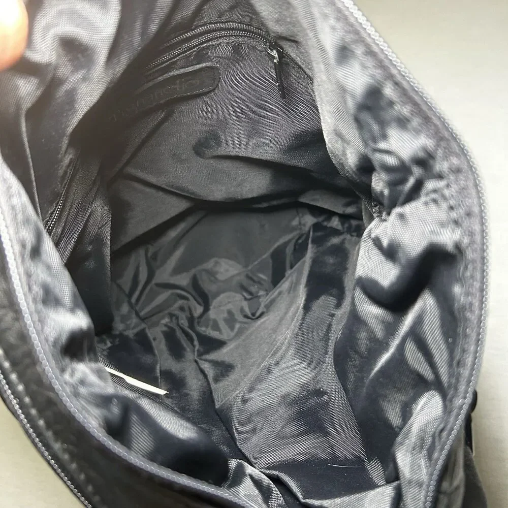 Tignanello black leather backpack purse, Zip Closure, Soft Leather, Y2K, Preppy